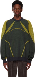 Saul Nash Green Open Knit Sweater