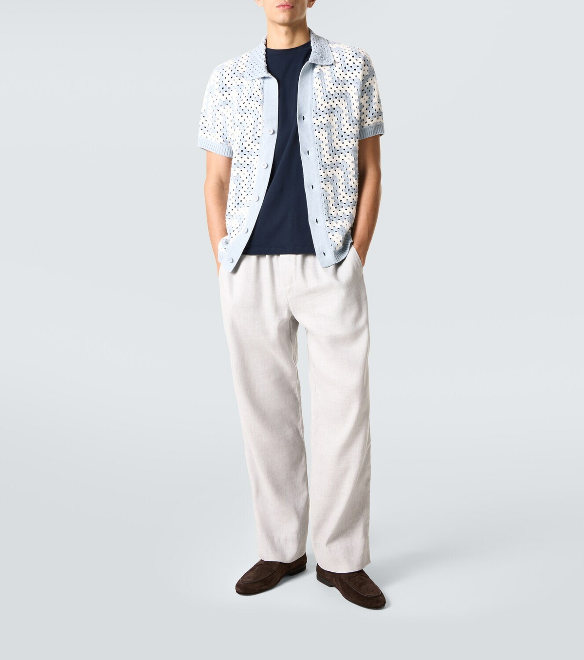 Frescobol Carioca Pinto crochet cotton cardigan