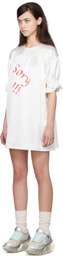 I'm Sorry by Petra Collins SSENSE Exclusive White JennyFax Edition Puff Sleeve Minidress