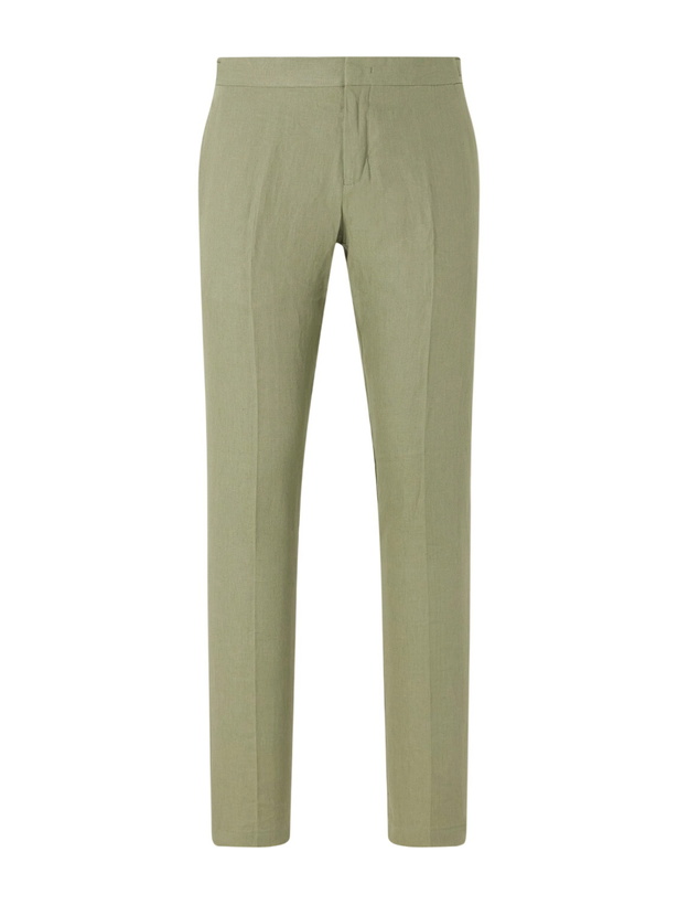 Photo: Orlebar Brown - Griffon Tapered Linen Trousers - Green