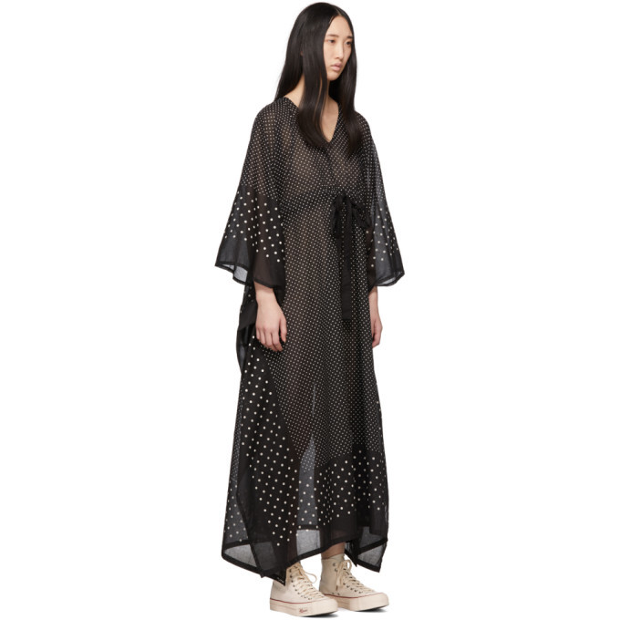Visvim Black Kaftan Dots Dress Visvim
