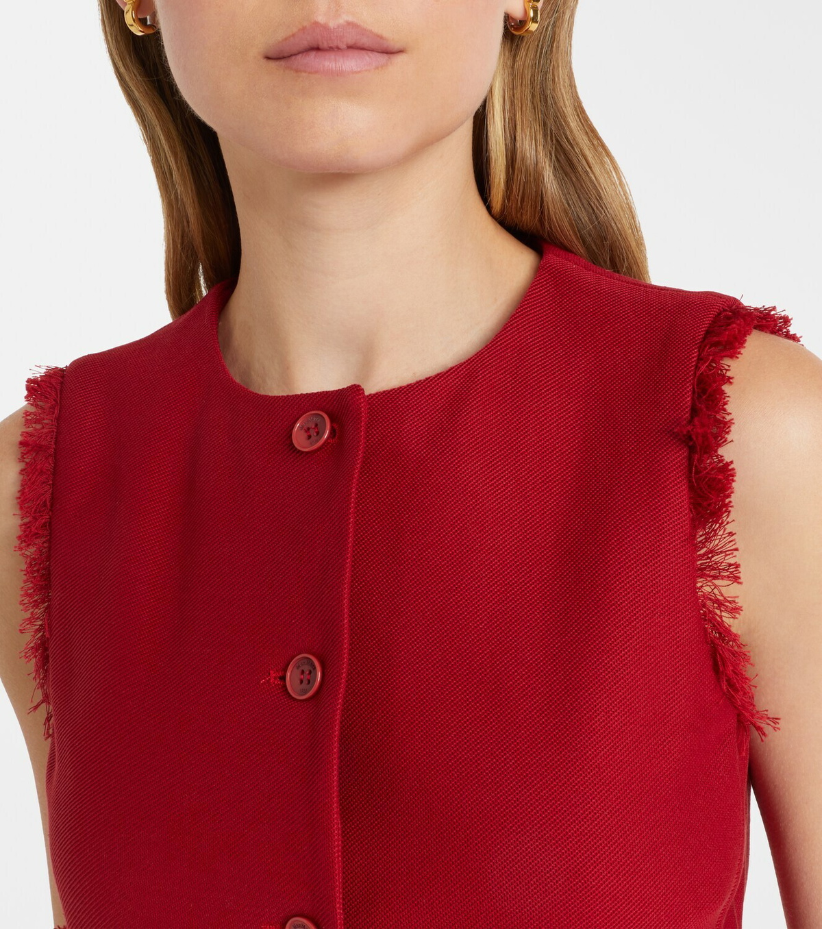 Max Mara Sumero fringed cotton gabardine vest