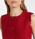 Max Mara Sumero fringed cotton gabardine vest
