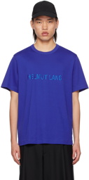 Helmut Lang Blue Embroidered Logo T-Shirt