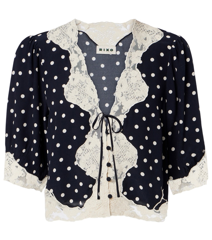 Photo: Rixo Ursula polka-dot crêpe de chine top