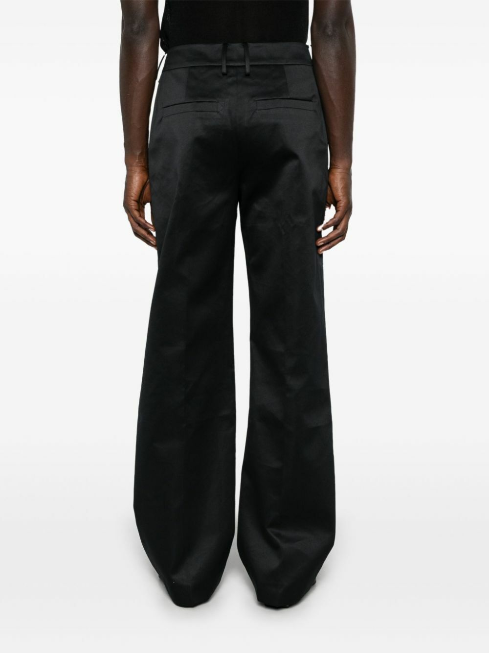 ENTIRE STUDIOS Black Straight-Leg Trousers