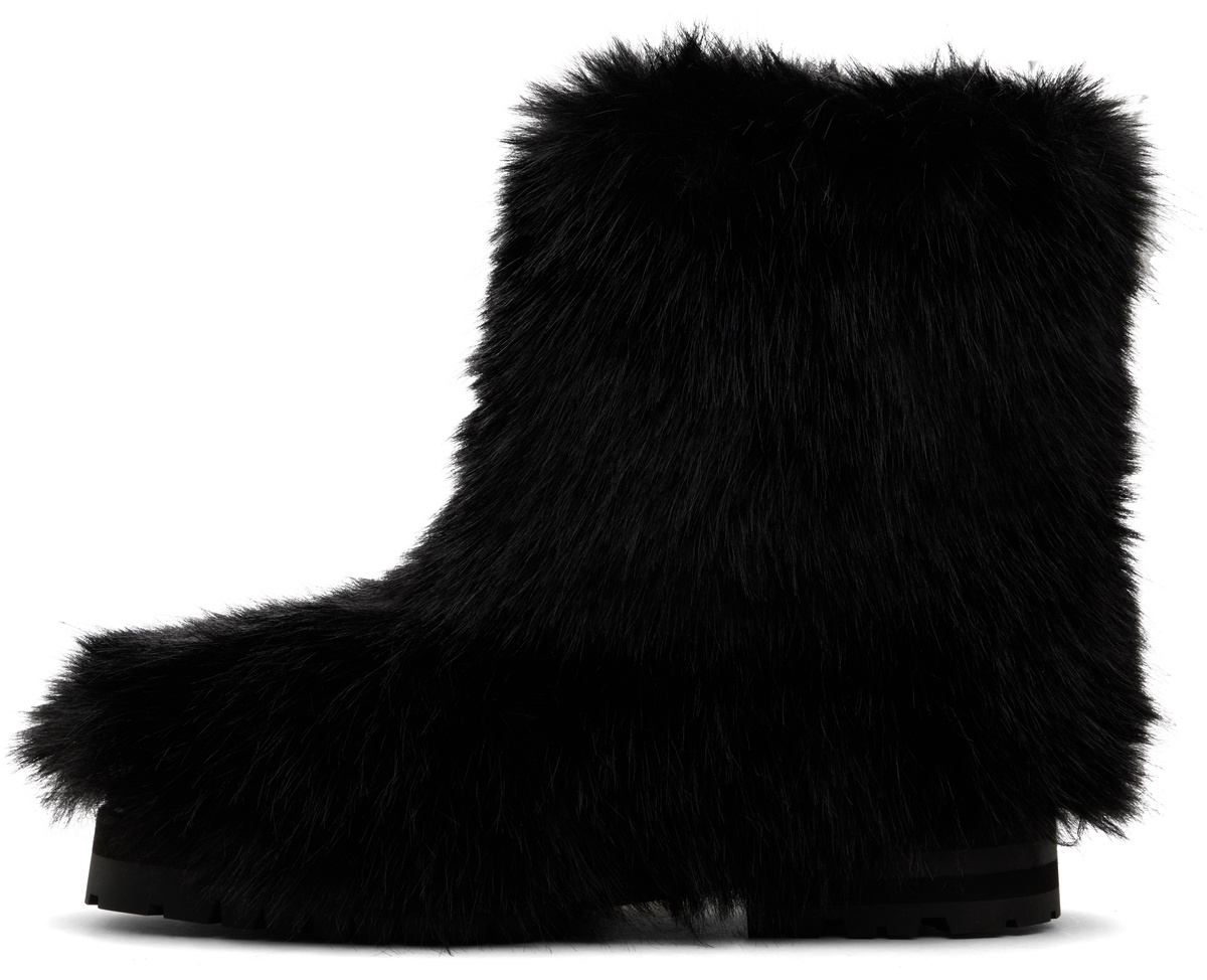 ERNEST W. BAKER faux fur boots ファーブーツ 41 Ernest W. Baker Black Faux-Fur Boots Ernest W. Baker