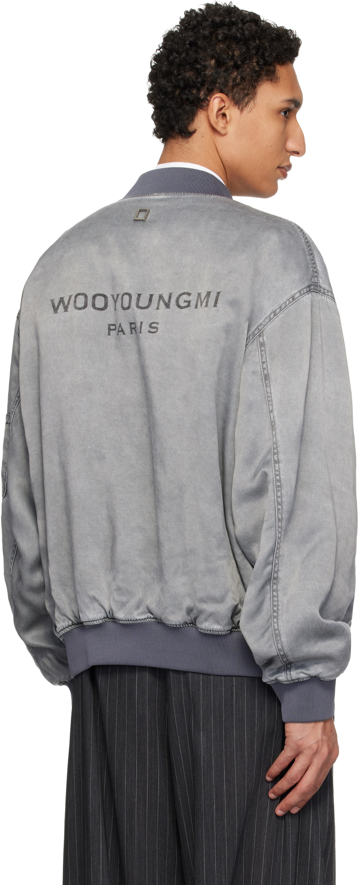 WOOYOUNGMI Gray Faded Reversible Bomber Jacket