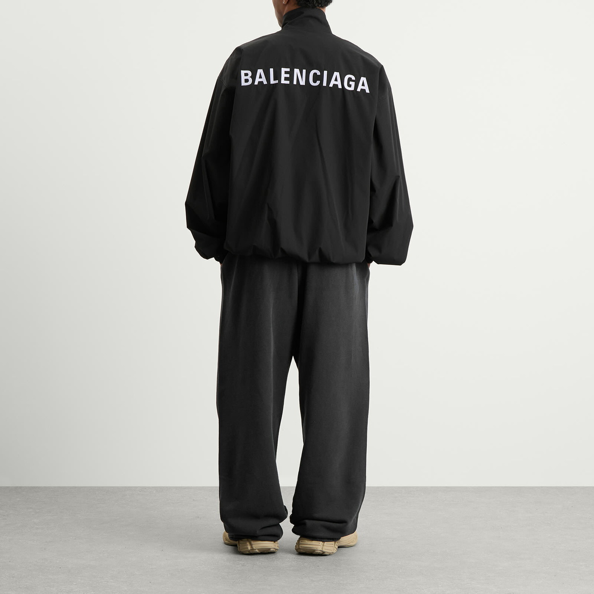 Balenciaga Men's Stretch Poly Tracksuit Jacket in Black