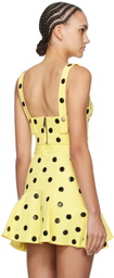 AREA Yellow Polka Dot Top