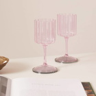 Fazeek Wave Wine Glass - Set of 2 in Pink