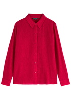 Eileen Fisher Plissé Shirt Dark Pink