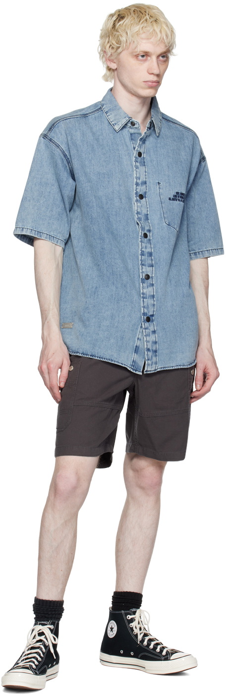 Izzue Blue Washed Denim Shirt