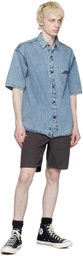 Izzue Blue Washed Denim Shirt