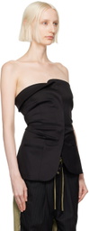 OPEN YY Black Unbalanced Tank Top