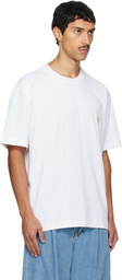 Solid Homme White Solid Back Logo T-shirt