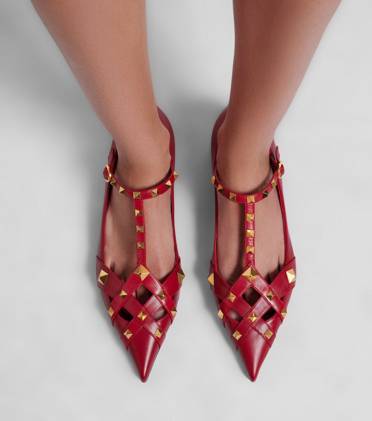 Valentino Garavani Studdy leather ballet flats