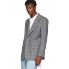 Givenchy Grey and Blue Check Jacket