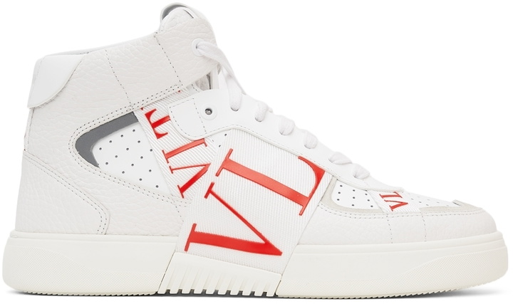 Photo: Valentino Garavani White & Red 'VL7N' High-Top Sneakers