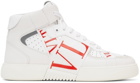 Valentino Garavani White & Red 'VL7N' High-Top Sneakers