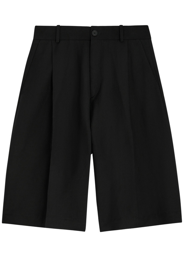 Photo: Studio Nicholson Pleated Linen and Wool-blend Shorts Black