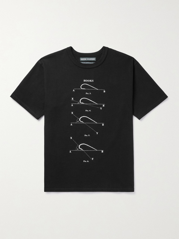 Photo: Reese Cooper® - Printed Garment-Dyed Organic Cotton-Jersey T-Shirt - Black