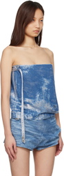Diesel Blue Satin Denim Sleeveless Top