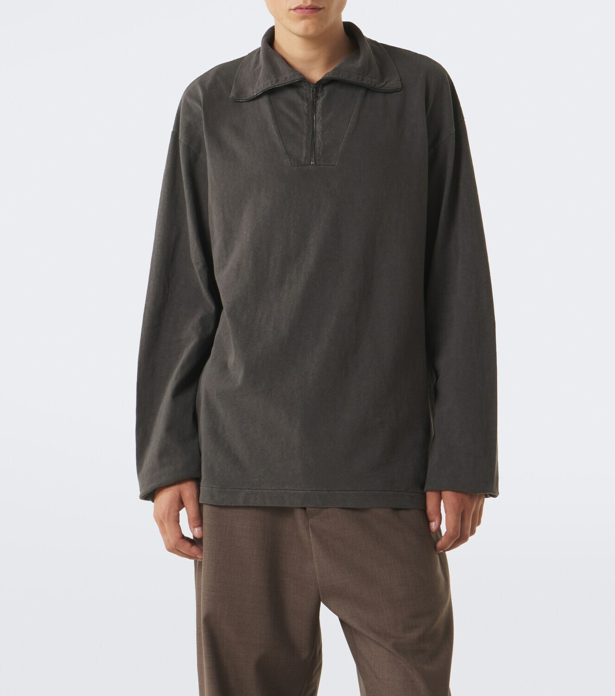 The Row Marcielo cotton half-zip top