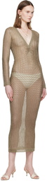 Valentino Gold Tailored Elegance Lurex Maxi Dress