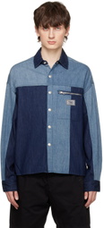 Izzue Blue & Indigo Patched Denim Shirt