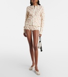 Magda Butrym Floral wool, silk, and cashmere shorts