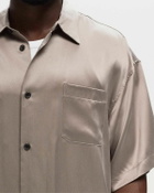 John Elliott Brushed Silk Button Up Beige Shortsleeves