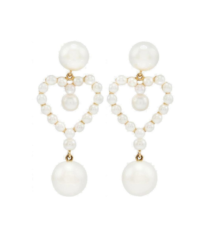 Photo: Sophie Bille Brahe Pearl Heart 14kt gold pendant earrings with pearls