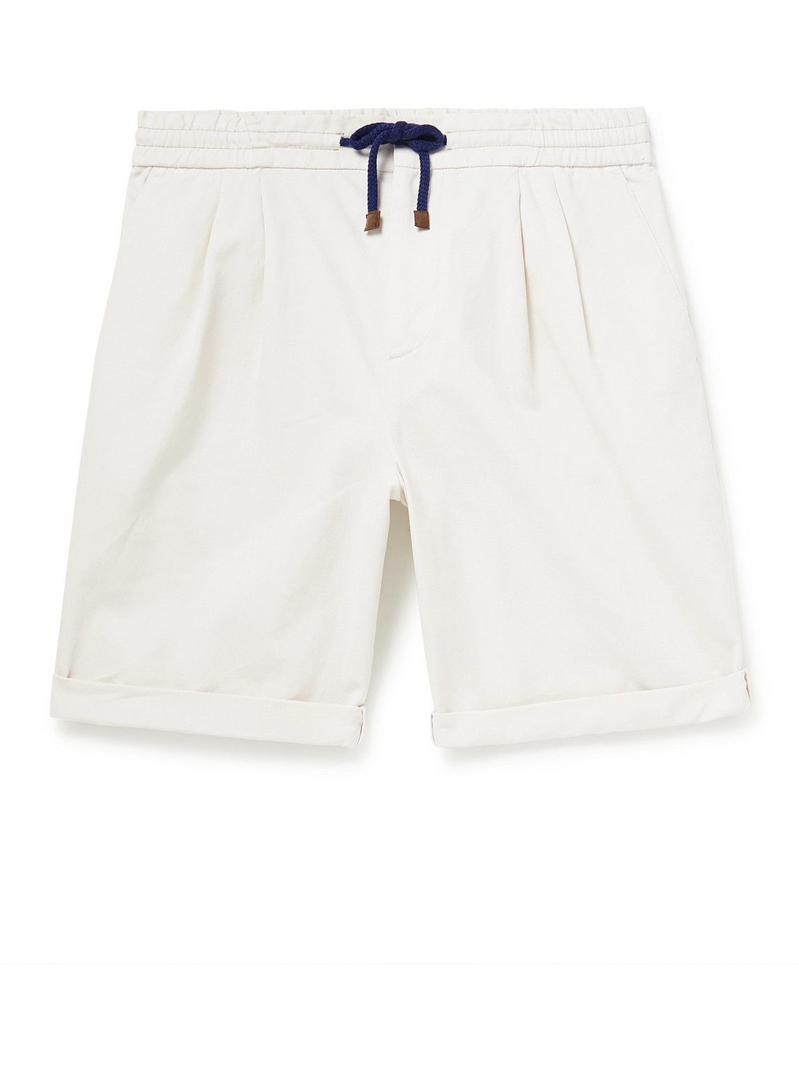 Brunello Cucinelli - Cotton-Gabardine Shorts - White Brunello Cucinelli