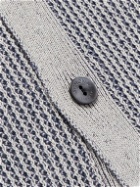 Agnona - Ribbed Cotton, Linen and Cashmere-Blend Shirt - Blue