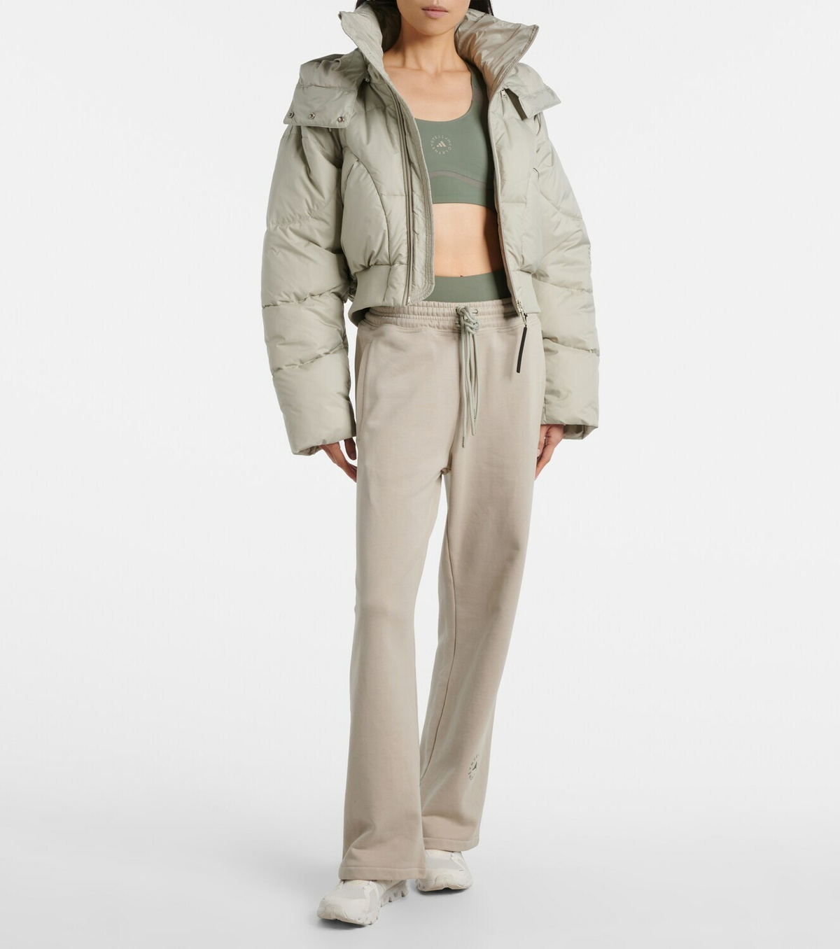 Adidas by Stella McCartney Quilted cropped puffer jacket