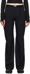 HYEIN SEO Black Low-Rise Belted Trousers