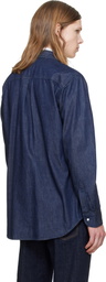 Dsquared2 Blue Wet & Dry Wash Denim Biker Shirt