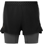 Under Armour - UA Rush Slim-Fit Layered Stretch-Shell Shorts - Black