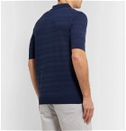 Frescobol Carioca - Striped Merino Wool Polo Shirt - Blue