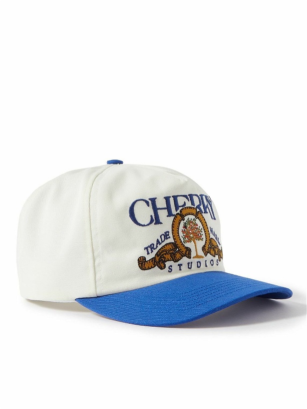 Photo: CHERRY LA - Logo-Embroidered Two-Tone Cotton-Twill Baseball Cap