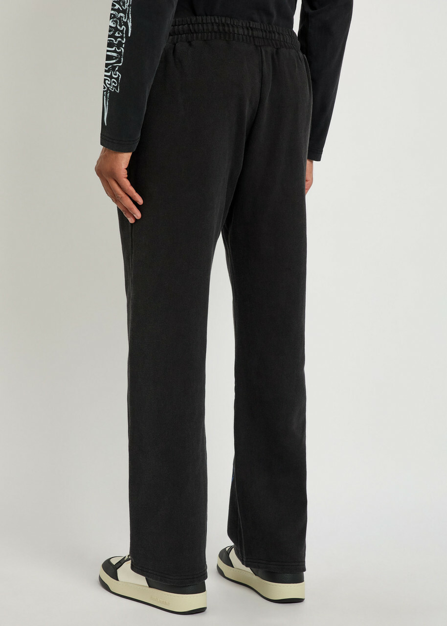 God Made Printed Straight-leg Cotton Sweatpants Black