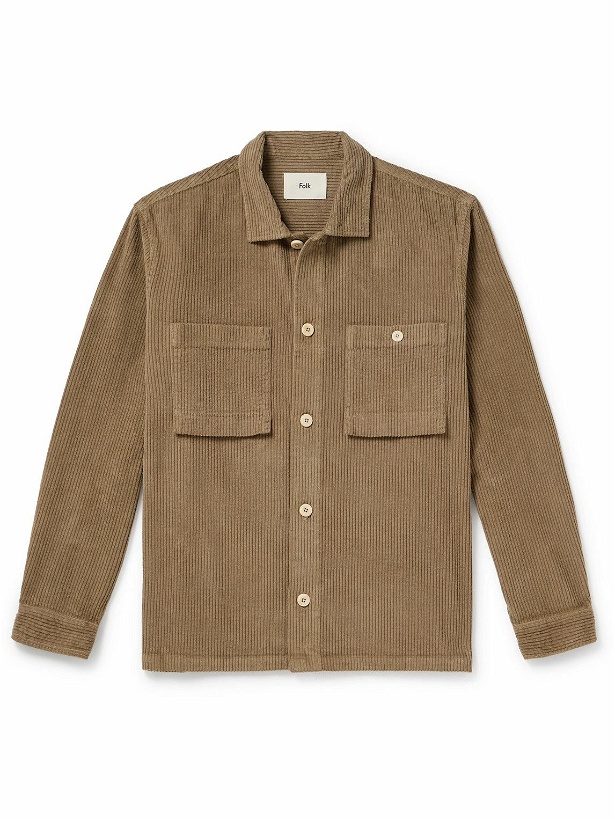 Photo: Folk - Patch Cotton-Corduroy Shirt Jacket - Brown
