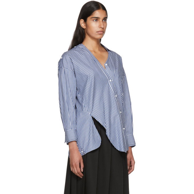 Enfold Blue and White Striped Broad Twist Design Shirt Enfold