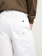 C.P. Company - Wide-Leg Cotton-Gabardine Bermuda Shorts - White