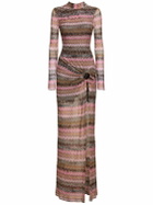 MISSONI Chevron Lurex Maxi Dress with cutout