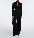 Mugler Pleated virgin wool wide-leg pants