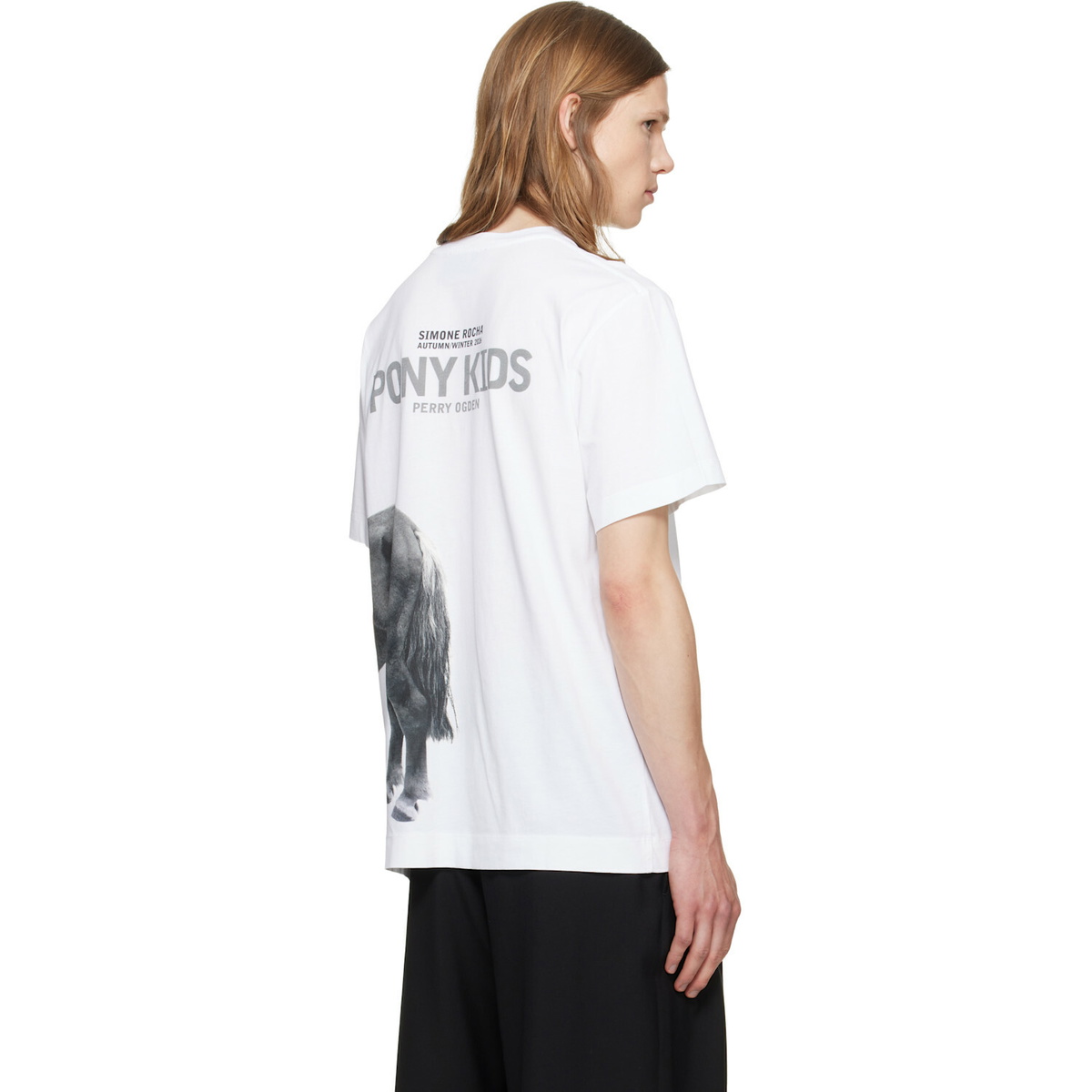 Simone Rocha White 'Pony Kid' Print T-shirt