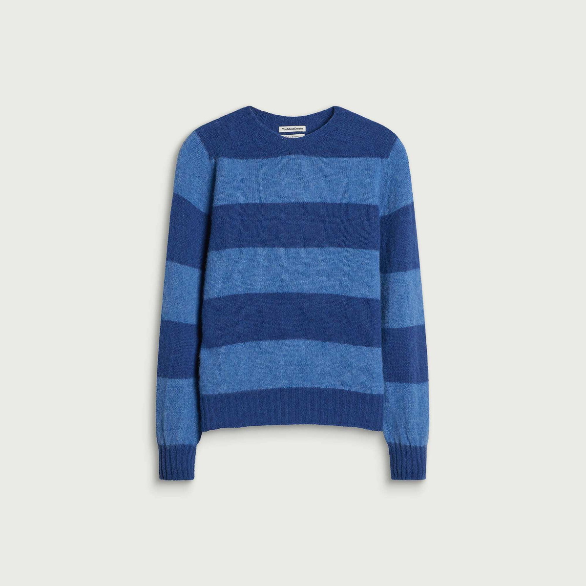 YMC Men's Suedehead Stripe Knit in Blue