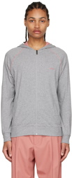 Boss Gray Cotton Hoodie